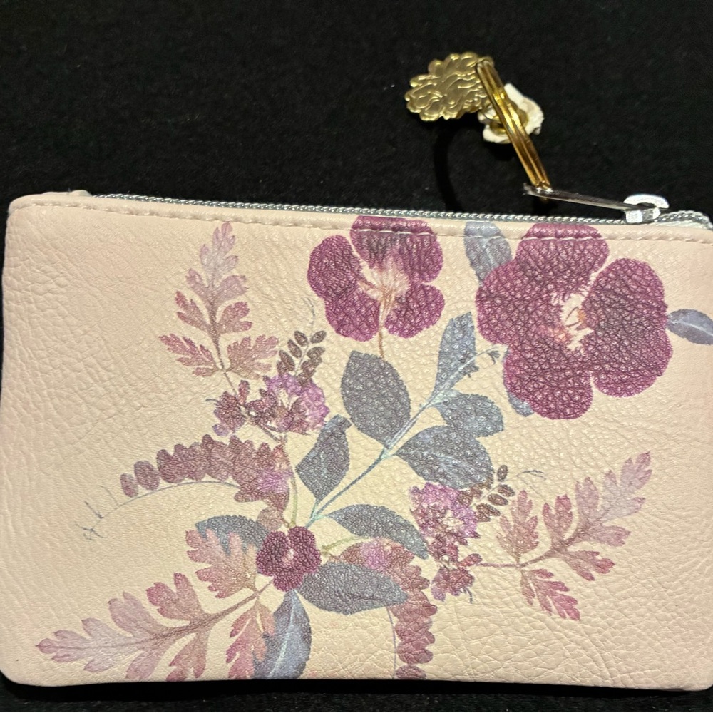 Fireweed NWOT  Pink Floral Change or Card Pouch